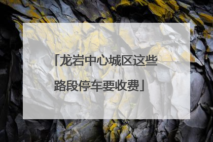 龙岩中心城区这些路段停车要收费