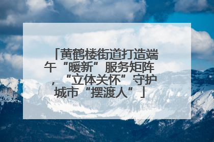 黄鹤楼街道打造端午“暖新”服务矩阵，“立体关怀”守护城市“摆渡人”