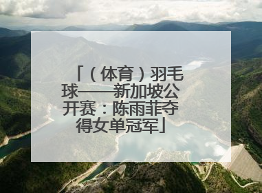 （体育）羽毛球——新加坡公开赛：陈雨菲夺得女单冠军