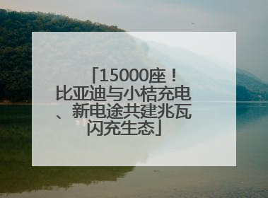 15000座！比亚迪与小桔充电、新电途共建兆瓦闪充生态