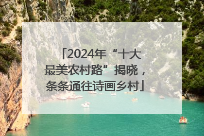 2024年“十大最美农村路”揭晓，条条通往诗画乡村