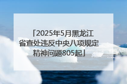 2025年5月黑龙江省查处违反中央八项规定精神问题805起