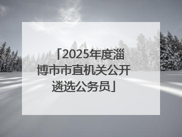 2025年度淄博市市直机关公开遴选公务员