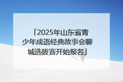 2025年山东省青少年成语经典故事会聊城选拔赛开始报名