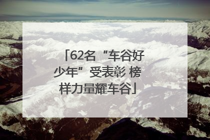 62名“车谷好少年”受表彰 榜样力量耀车谷