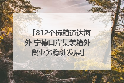 812个标箱通达海外 宁德口岸集装箱外贸业务稳健发展