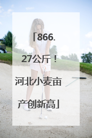 866.27公斤！河北小麦亩产创新高