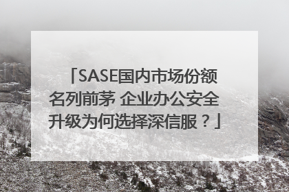 SASE国内市场份额名列前茅 企业办公安全升级为何选择深信服？